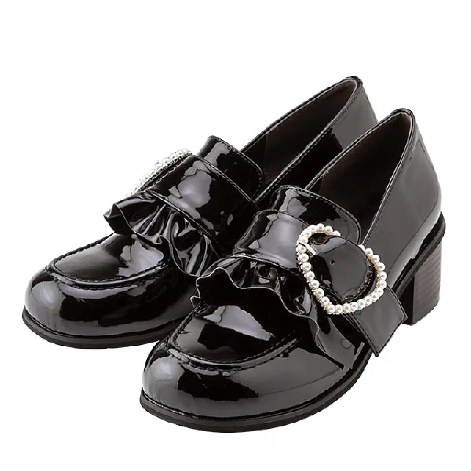 

Yumetenbo Women s Heart Loafers, 531818, 5cm Heel, Large Heart, Size 24.5cm, Mass-Produced, Choice of Heel, Landmine Style, Mass-Produced Shoes