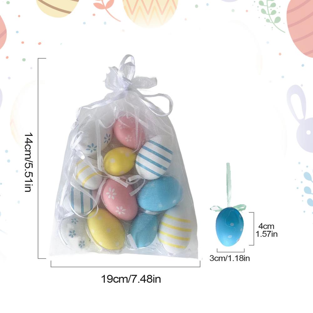 Пасхальные маленькие яйца 12 шт. Игрушечные пасхальные яйца Разноцветные украшения Многоразовые Весенний праздник Декорации для сцены Сезонные столовые яйца Украшения Для