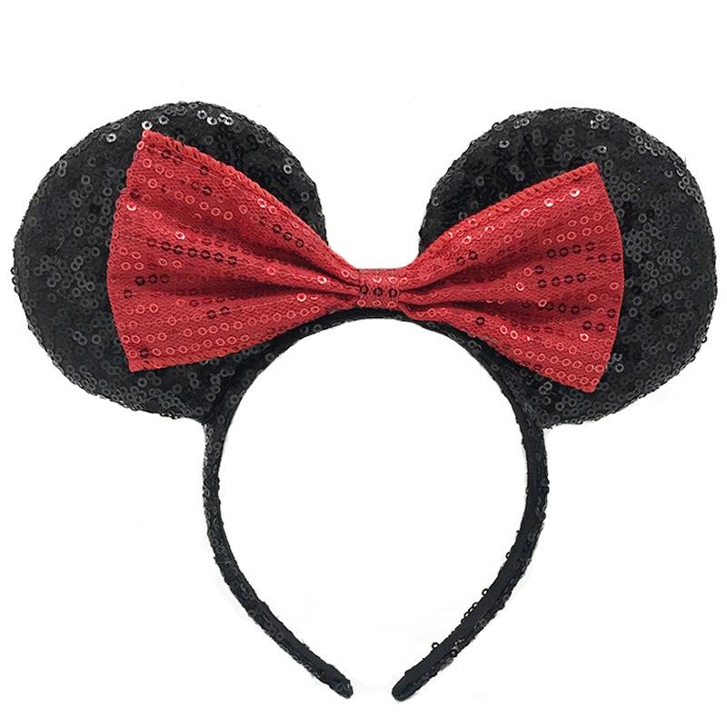 Handmade Cartoon Minnie Mickey Ear Headband Sparkly Animal Rabbit Hairpiece For Adults And Kids