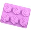 Formă 3D din silicon pentru săpun, 6 bucăți, în formă de albină, din silicon, pentru săpun, făcută manual, de casă, pentru prăjituri în fagure.