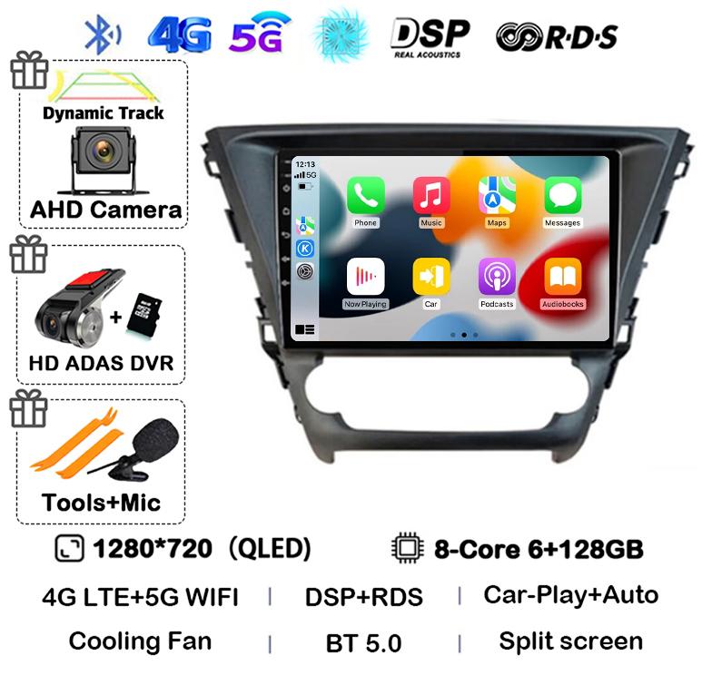 Android 14 Carplay Auto WIFI+4G For Toyota Avensis 2018 2019 2020 Car Radio Multimedia GPS Stereo Video Player DSP 360 Camera BT