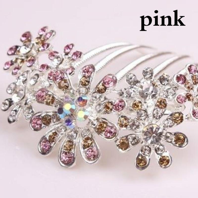 Hair Accessories Hairpins Beautiful Crystal Rhinestone Petal Hair Comb Flower Pin Hair Clip Claws Hairdressing Stylists Headwear