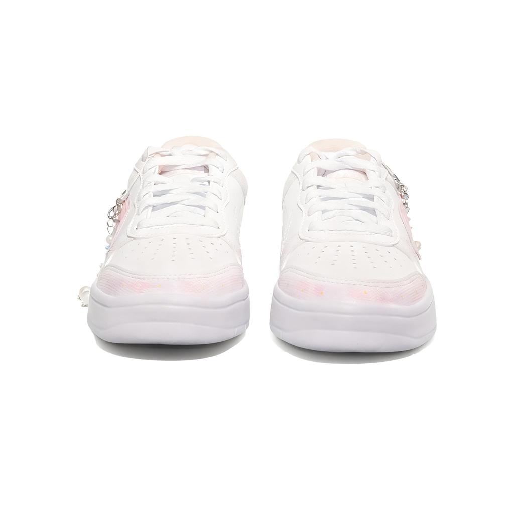 Li Ning Floating Boat Synthetic Leather Wear resistant And Lightweight Low top Skateboard Shoes Women's White Pink AGCS420-6(Team1114-)