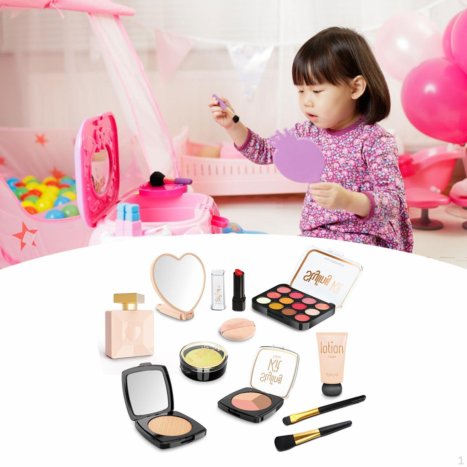 

Игровой набор для макияжа из 11 предметов для девочек, игрушечная косметика, идеальный дом и косплей чёрный