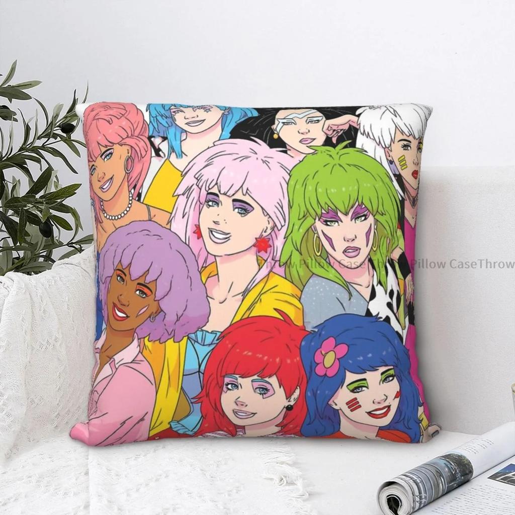 Pizzazz Girls Throw Pillow Case Jem and the Holograms Backpack Coussin Covers DIY Printed Soft Home Decor