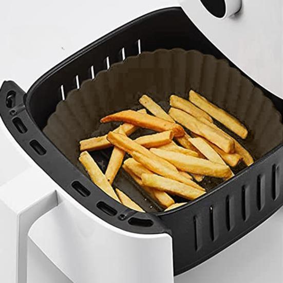 2 Tappetini In Silicone Per Friggitrice Ad Aria (Airfryer) - Quadrati 21,5 Cm, Riutilizzabili, Antiaderenti, Adatti Per Cesti Da 3,5L A 5,5L, Lavabili In Lavastoviglie