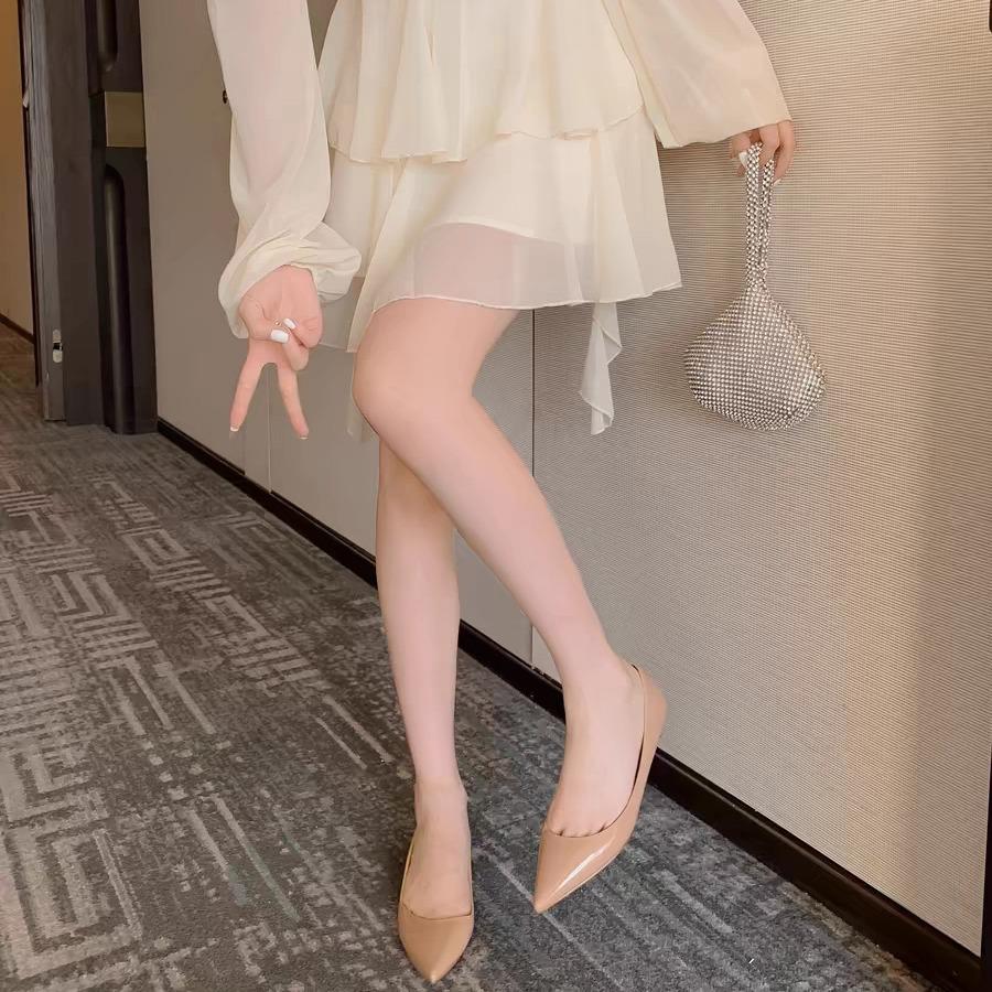 

2025C домашние красные подошвы плоская подошва танкетка внутренняя высота увеличение коровья лакированная кожа мелкий вырез универсальные с открытым носком кожаные туфли на высоком каблуке C домашний т 40 абрикосовый