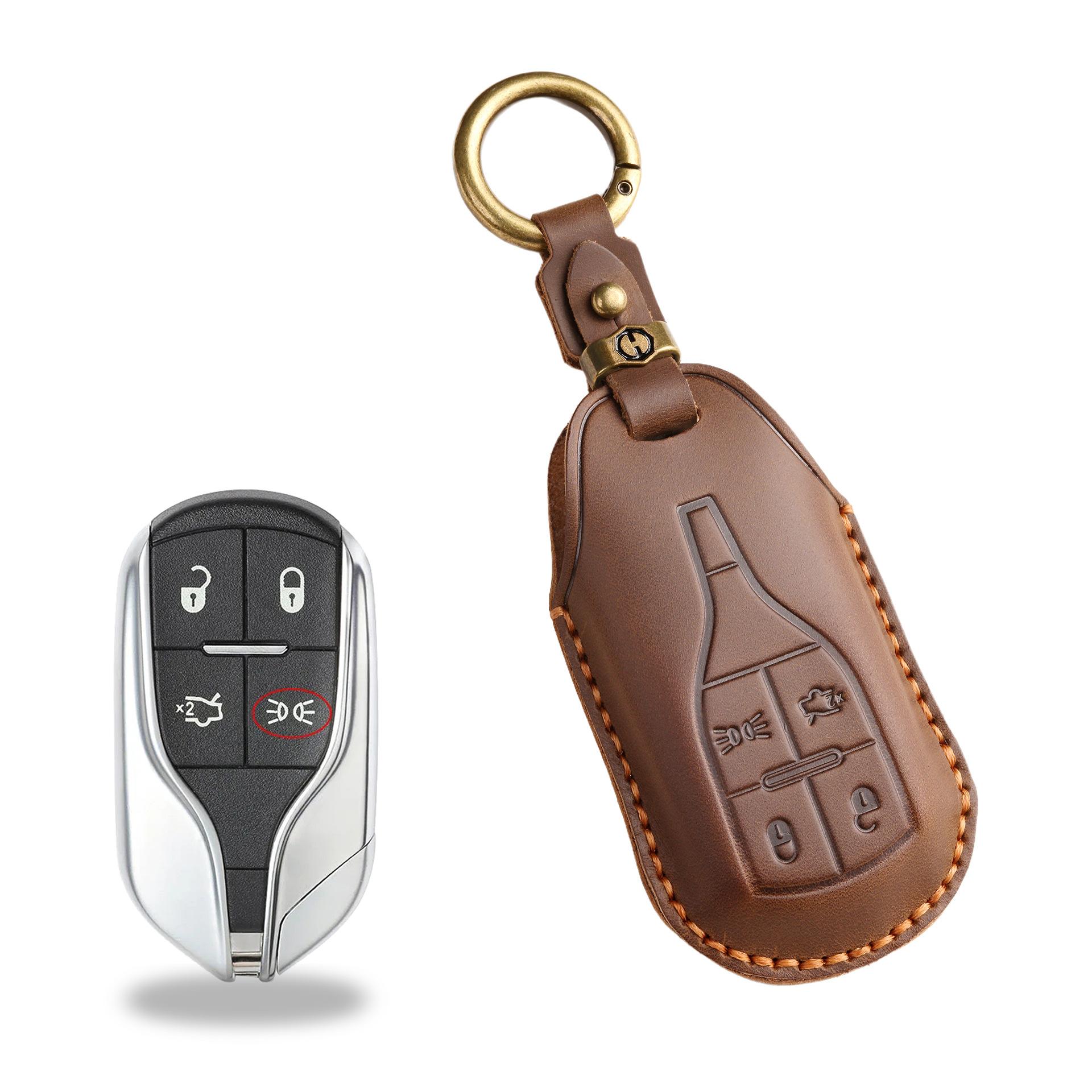 Vintage Key Cover For Maserati Leather Levante Geberit Ghibli President Bag коричневый