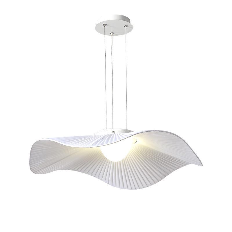 Nordic Lotus Leaf Pendant Light - Elegant White LED Ceiling Fixture for Living Room, Bedroom, Study, or Restaurant.