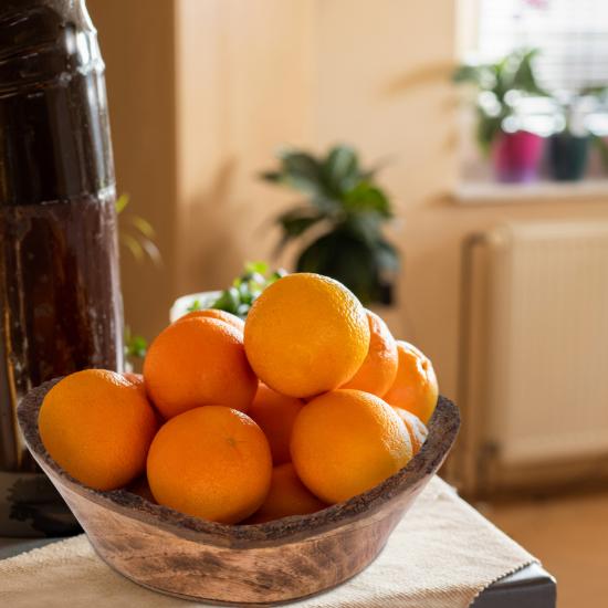 Divit Shilp Natural Wooden Tray, Serving Bowl for Salad, Veggies and Fruits, Large Deep Tray for Family, Party (Bark Edge Wavy Bowl)