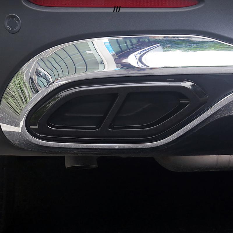 For Mercedes-Benz GLC X254 C254 -2024 Car Accessories Stainless Steel Black Rear Exhaust Muffler End Pipe Cover Trim