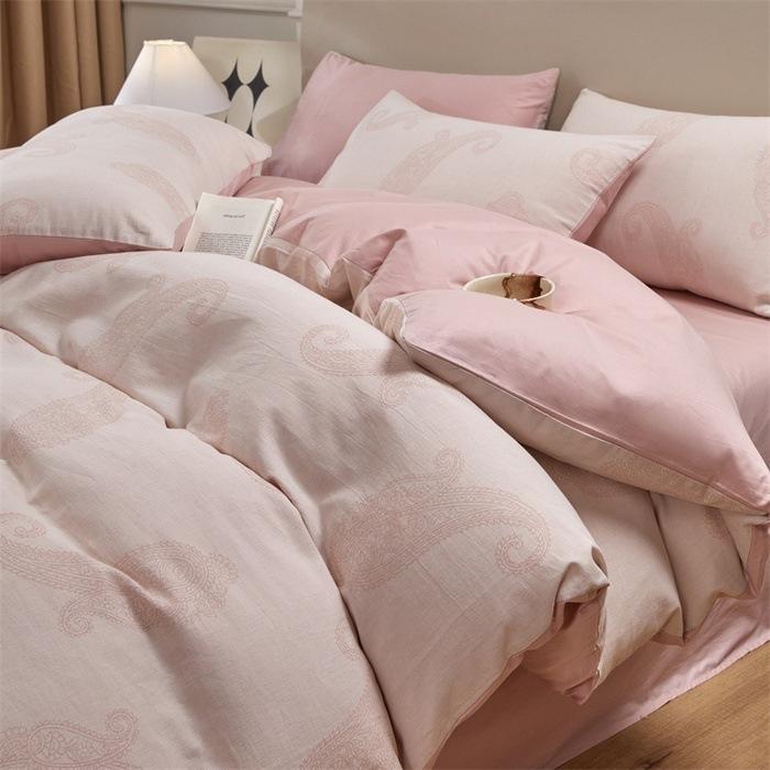 Class A 120 Maternal And Infant Grade Jacquard Pure Cotton 4Pcs Set Xinjiang Cotton Cotton Naked Sleeping Sheet Quilt Cover Mattress Model