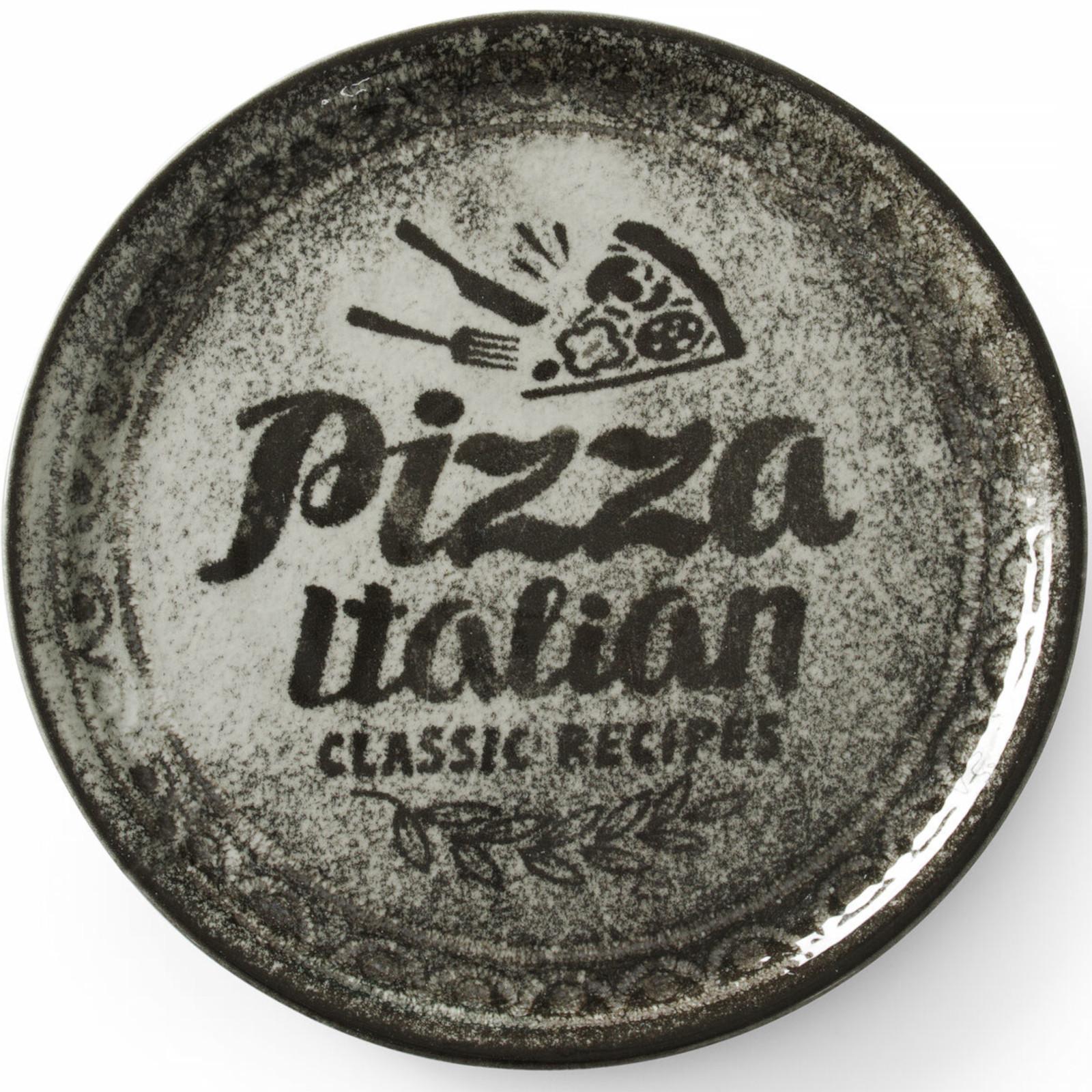 Super Merchant Receptencollectie Zwarte Porseleinen Pizzabord, Diameter 31 Cm, Set Van 6