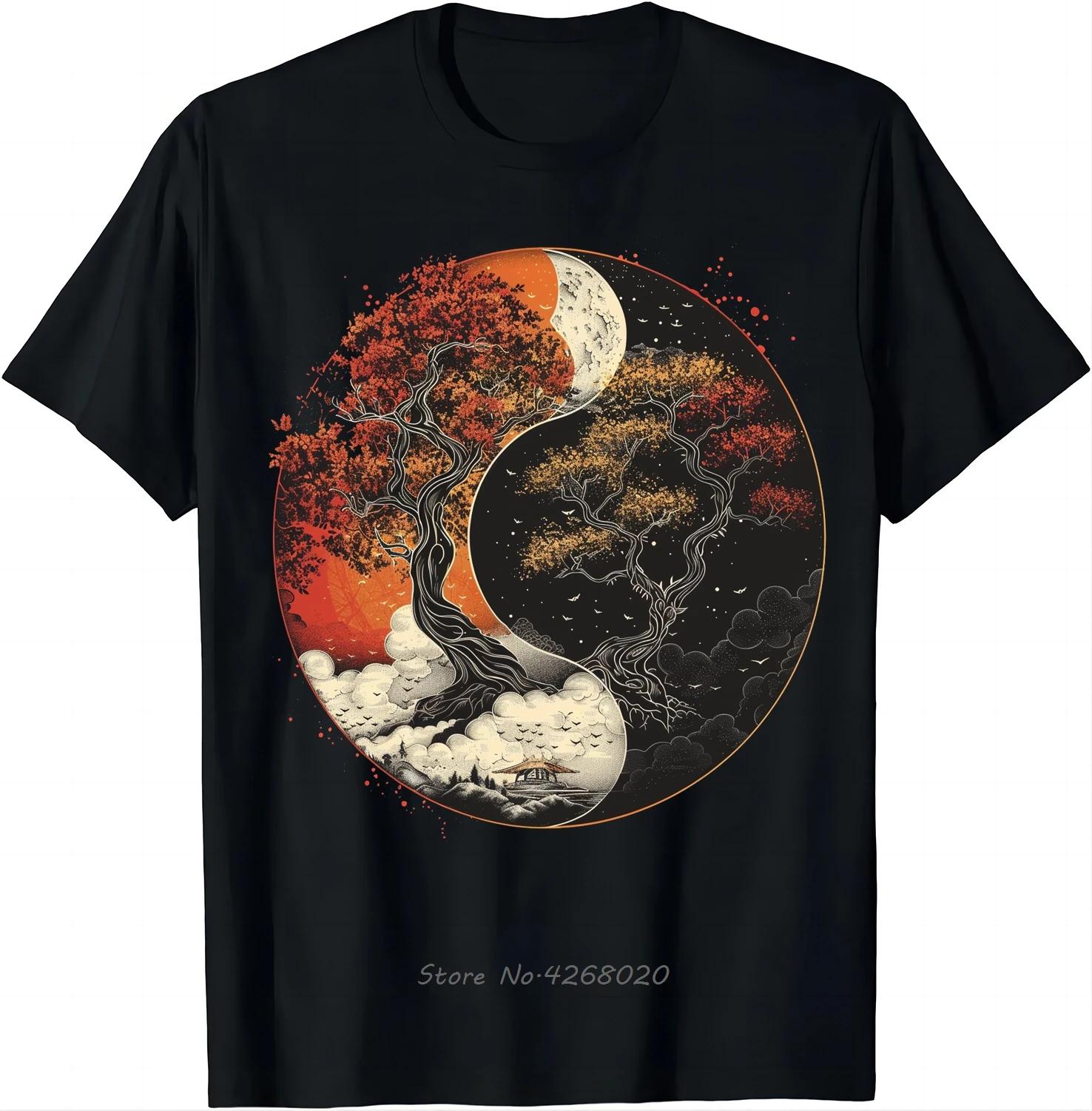 

Chinese style Taiji Picture Printed men s T-shirt Chinese Yin-Yang picture 100% cotton T-shirt Hip hop streetwear trend 4XL