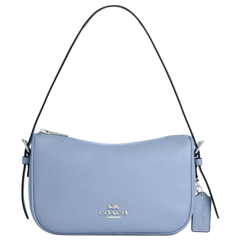COACH Kaylee 23 Brand Logo Leather Shoulder Bag Medium Women s Blue синий