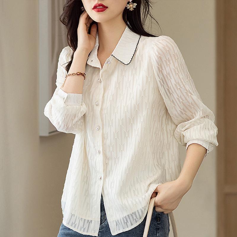 Retro High-end Shirt for Women New Style Early Niche White Shirt Top