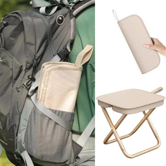 Outdoor Folding Stool with Carry Bag Portable Lightweight Heavy Duty Camping Backpacking Beach Picnic Fishing Collapsible Chair Seat