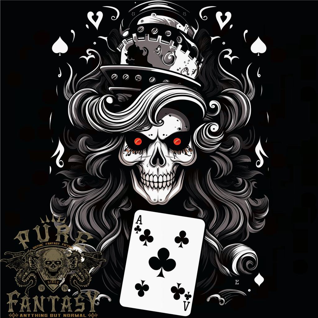 T-shirt Homme Crâne Reine de Trèfle Coton