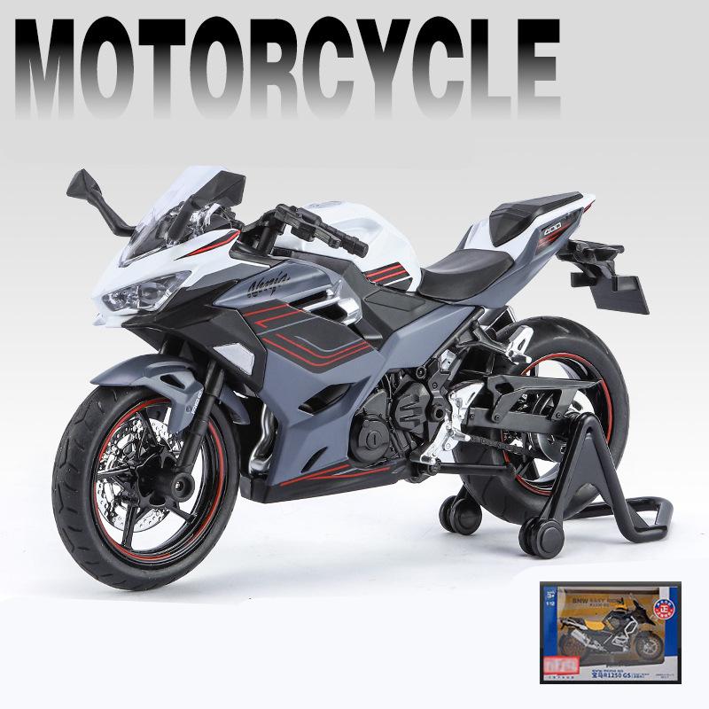 1:12 Kawasaki Ninja 400 Alloy Sports Motorcycle Model Diecast Street Race Motorcycle Model Simulation Sound And Light Kids Gifts