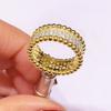 Huitan Newly Designed Women Rings Full with Round CZ Stone Gold Color  Wedding Band Accessories Luxury Trendy Jewelry