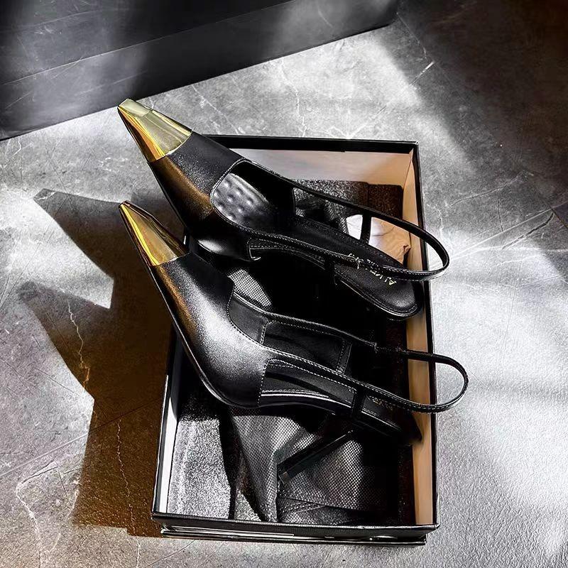 

Модные туфли-лодочки смешанных цветов, полые слипоны из натуральной кожи, роскошные, элегантные, лаконичные, модные женские туфли, новые, с острым носком, на тонких каблуках, супервысокие 39