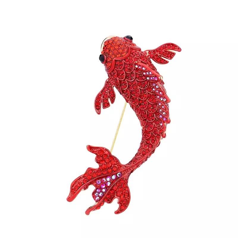 Creative Koi Brooch, High-end Women's Exquisite Festive Lucky Carp Corsage, Niche Design Sense Brooch