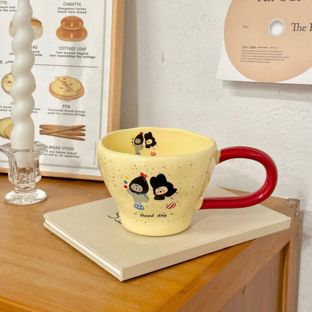 ins wind mug design sense high value cute water cup ceramic cup couple home office coffee cup