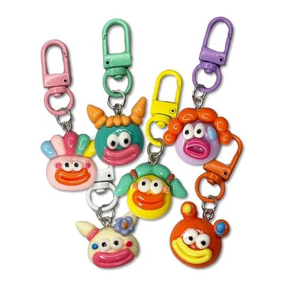 [SHOP SHIMATARO] Funny Face Face Keychain Set of 6 2cm Charm Zipper Chuck Toy Lips Tarako Lips Character Funny Personality Funny Face Mini Keychain