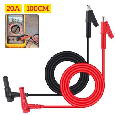 Crocodile Clip ToBanana Plug Dual Probe Test Cable Lead Connector 20A 90CM High Voltage Resistant Multimeter Measuring Tool