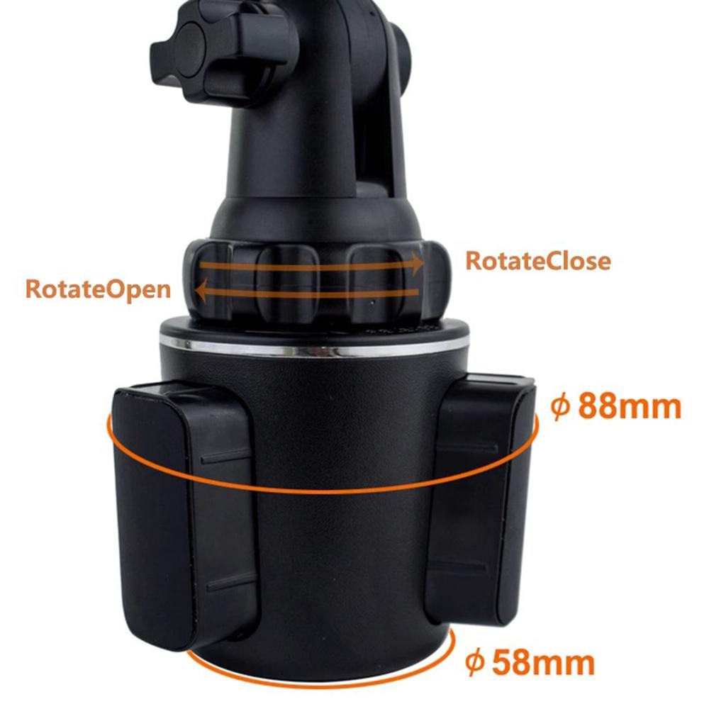 2 In 1 360 Degree Rotating Car Cup Holder Mount Phone Bracket Tablet Stand