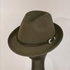 Felt Panama Fedora Hat Short Brim Trilby Flat Hat For Men Women Homburg Church Jazz Hat Adjustable