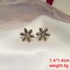 Black Dangle Earrings Crystal Square Pendants Women's Hanging Earrings Korean Bowknot Pearl Flower Earrings