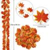 12PCS Faux Autumn Leaves Wreath Colorful Autumn Decor For Home Wedding Party Thanksgiving