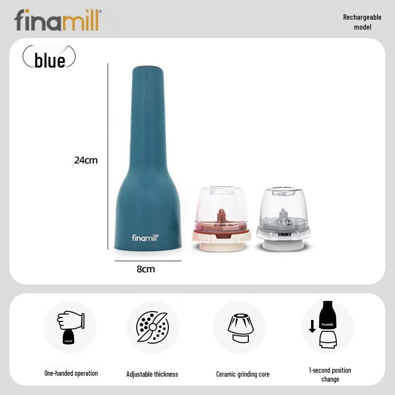 FINAMILL Quick-Clip Automatic Rechargeable Spice Grinder