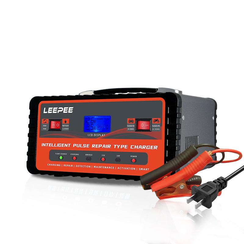Car Battery Charger Overvoltage Protection Digital LCD Display 12V 24V 300Ah Intelligent Pulse Repair