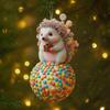 Christmas Animal Ornament 2D Acrylic Wildlife On Ball Hanging Ornaments for Winter Xmas Tree Home Party Decor