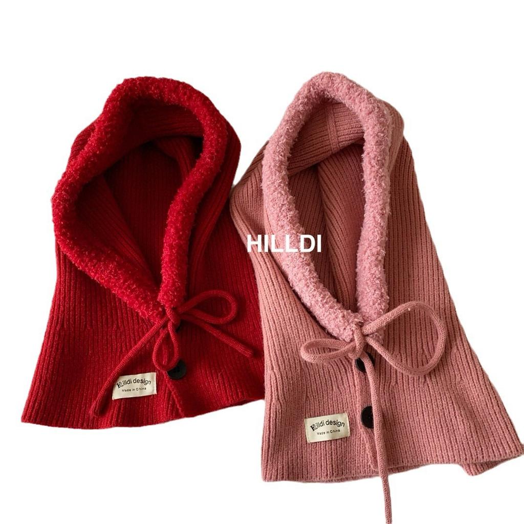 Balaclava Internet celebrity hat female Korean winter warm scarf integrated headgear ear protector wool hat knitted hat