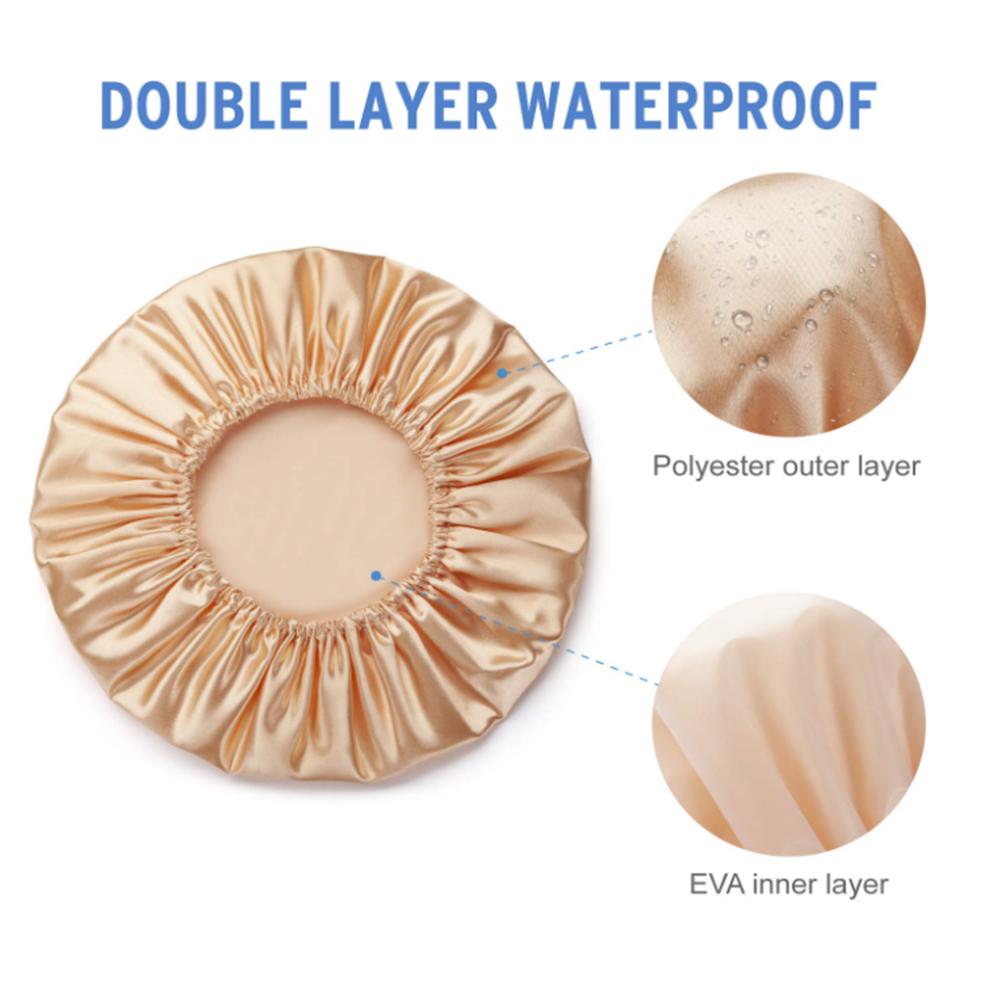 Waterproof Bath Hat Bathroom Shower Hair Cover Women Supplies Shower Cap Adult Shower Bath Bathing Caps Bathroom Shower Caps