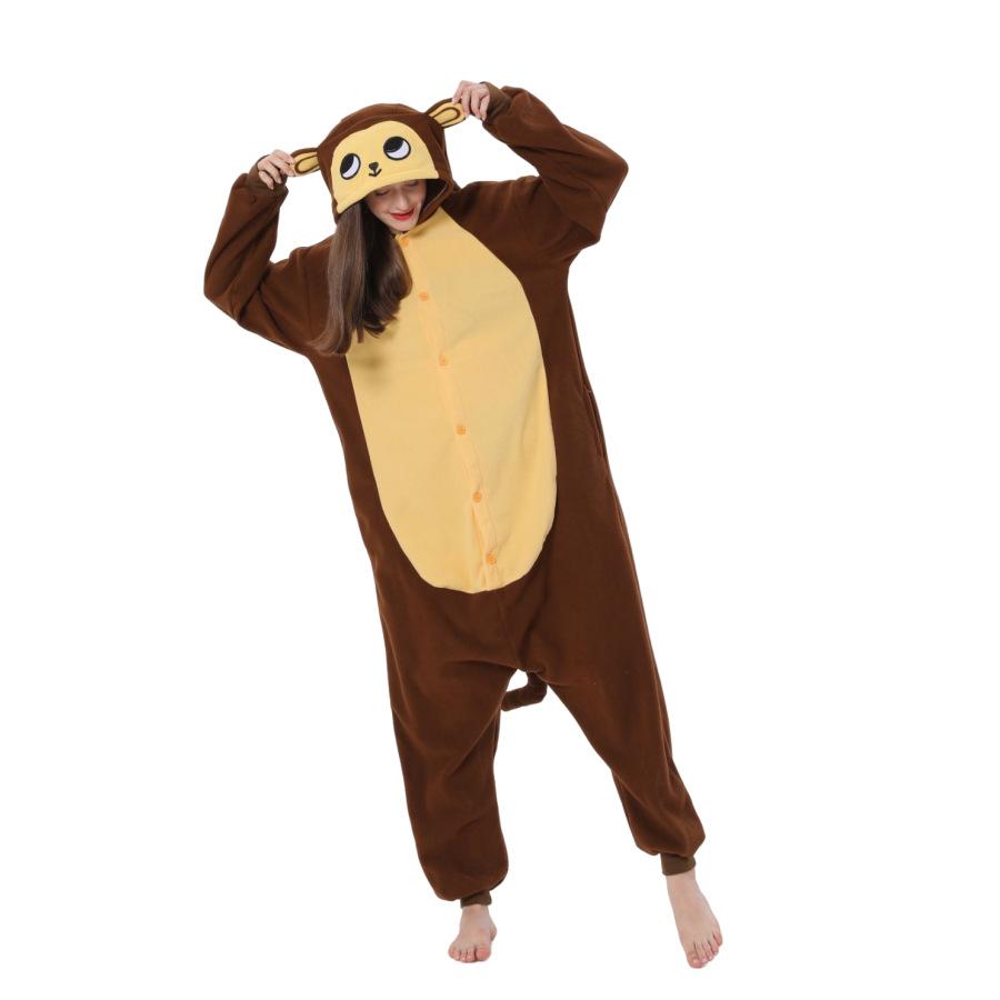 Cartoon Niedliches Tier Party Kostüm Einteiler Pyjama Fleece Haus Waschbär Giraffe Teddy Kapuze