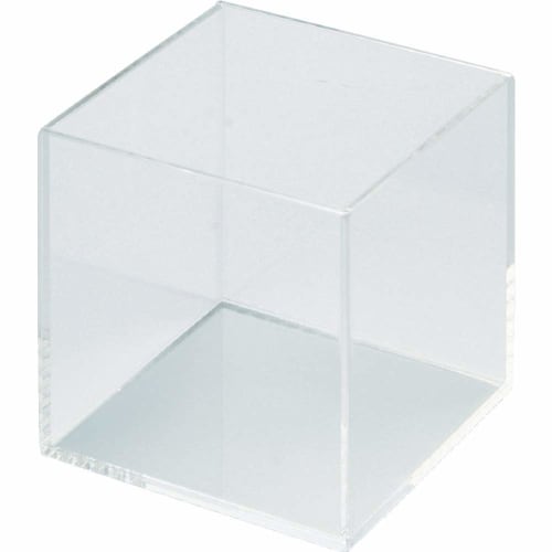 Acrylic Sunday Acrylic Box, 100mm x 100mm x 100mm High, 3mm Thick, Transparent, AB-1