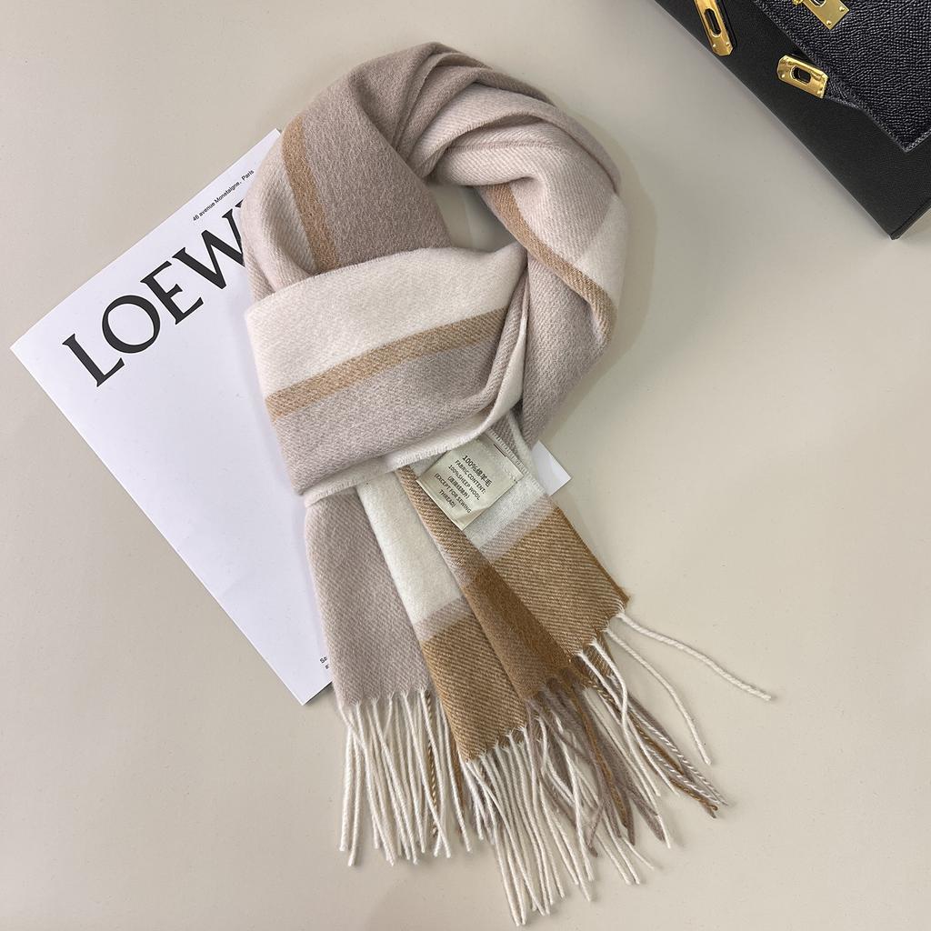 British Classic 111 Pure Plaid Scarf Female Winter Korean Student Versatile Warm Cashmere Couple Scarf