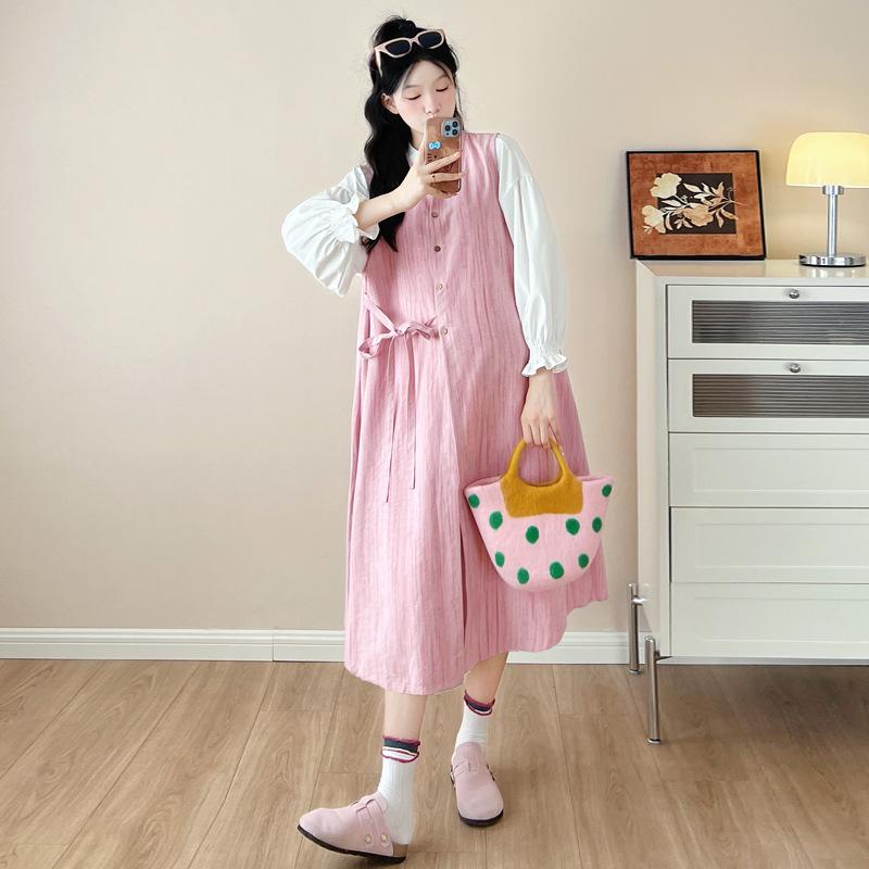 Plus Size Maternity Two-Piece Set: Long Shirt & Vest XL