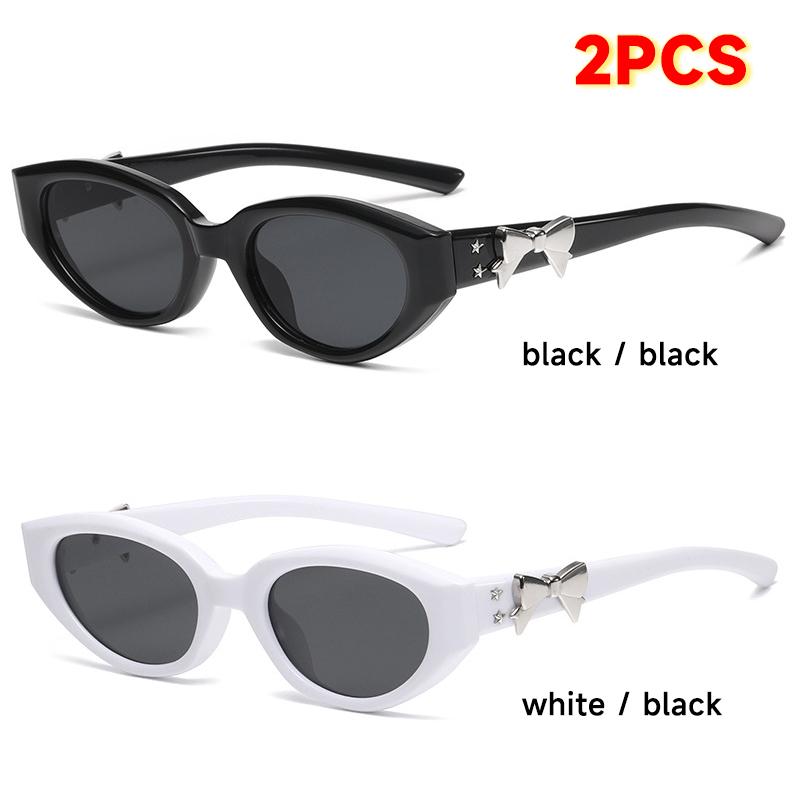Fashion Cat Eye Sunglasses Women High Quality Uv400 Sunglass Retro Eyewear Bow Embellishment Brand Designer Sun Glasses