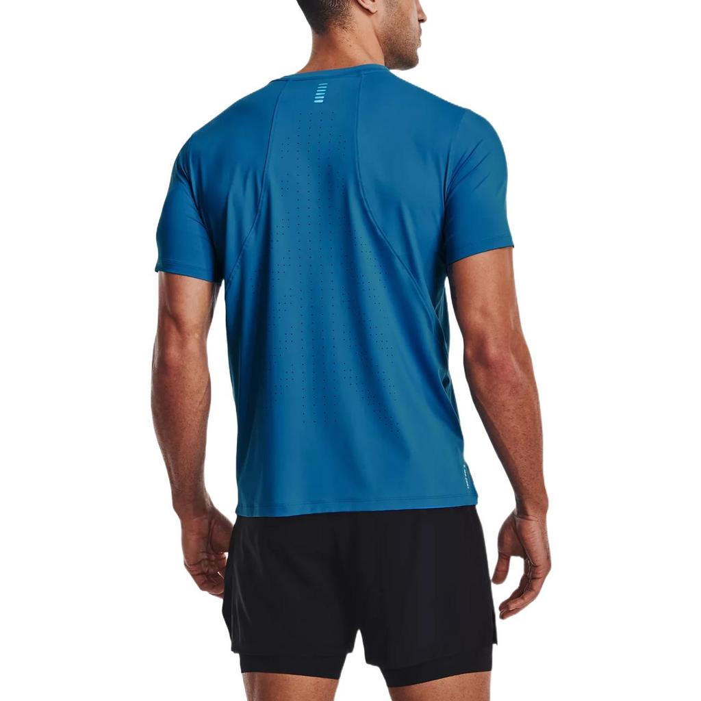 Under Armour Solid Color Logo Crew Neck T-Shirt Men Tops Blue 1370338-899