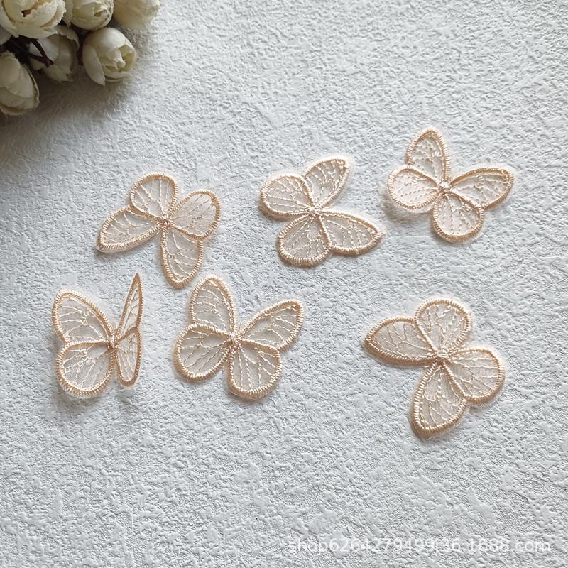4cm Embroidered Butterfly Organza Hair Clip DIY Accessory