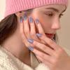 Reusable Nail Tips Blue Lemonade (Coffin)
