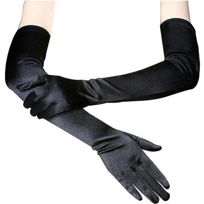 Women's Long Satin Gloves 1920s Opera Bridal Wedding Dance Halloween Costume Evening Party Gloves 22 Inch