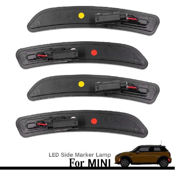 Led Side Marker Fender Light Replacement For 2014-2019 Mini Cooper F55 F56 F57 2pcs Front Amber Led Turn Signal Light +2pcs Rear Red Sidemarker Lamps
