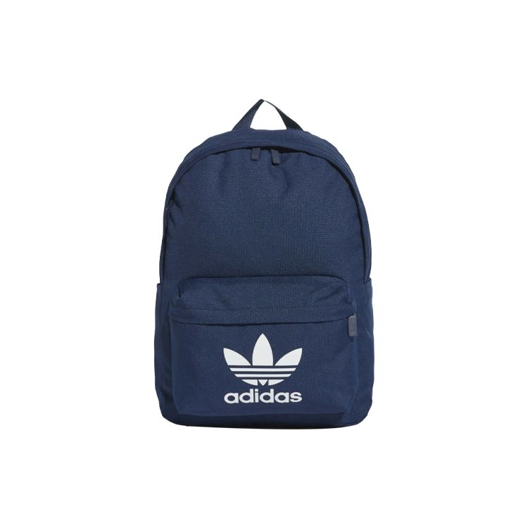 Adidas Originals Classic Large Logo Capacity Recycled Polyester Fabric Backpack Unisex Backpack Navy-Blue GQ4178 Marine Blue