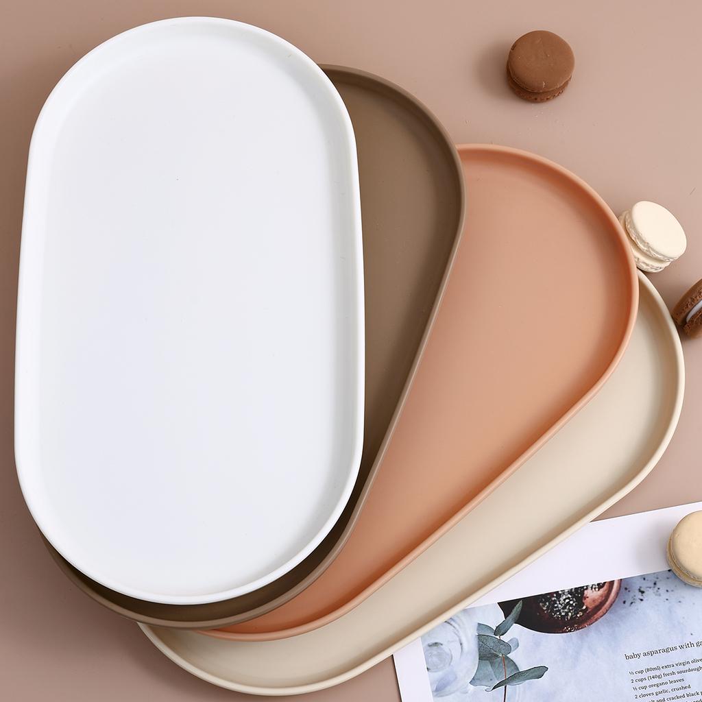 Oval Dinner Plate Microwave Safe Snack Fruit Plates Multifunctional Tableware Dessert Serving Tray Kitchen Dishes